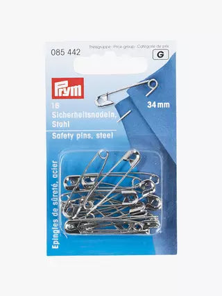 Prym Safety pins, 34mm, silver-colored
