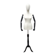 Women's Plastic Tailor Mannequin Fabric Head Wooden Sleeves