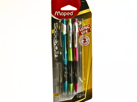 Maped Black Peps Long Life – 3-Piece Blister Set