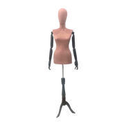 Women's Plastic Tailor Mannequin Fabric Head Wooden Sleeves
