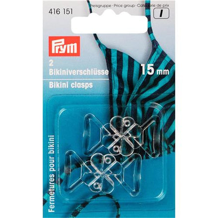 Prym Bikini and belt clasps Clover leaf transparent