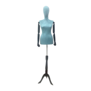 Women's Plastic Tailor Mannequin Fabric Head Wooden Sleeves