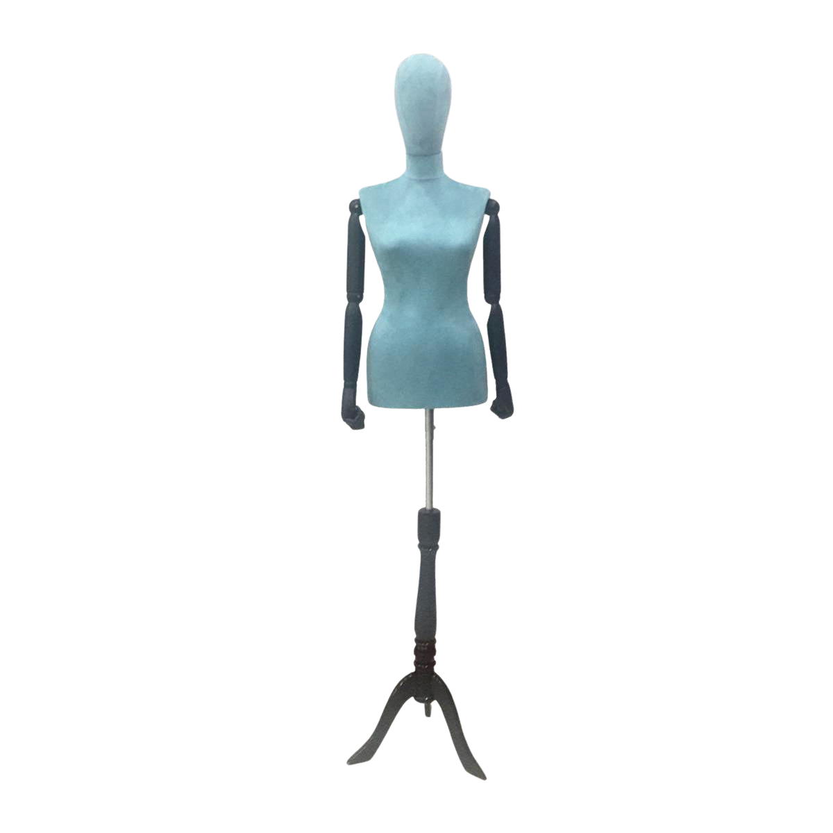 Women's Plastic Tailor Mannequin Fabric Head Wooden Sleeves