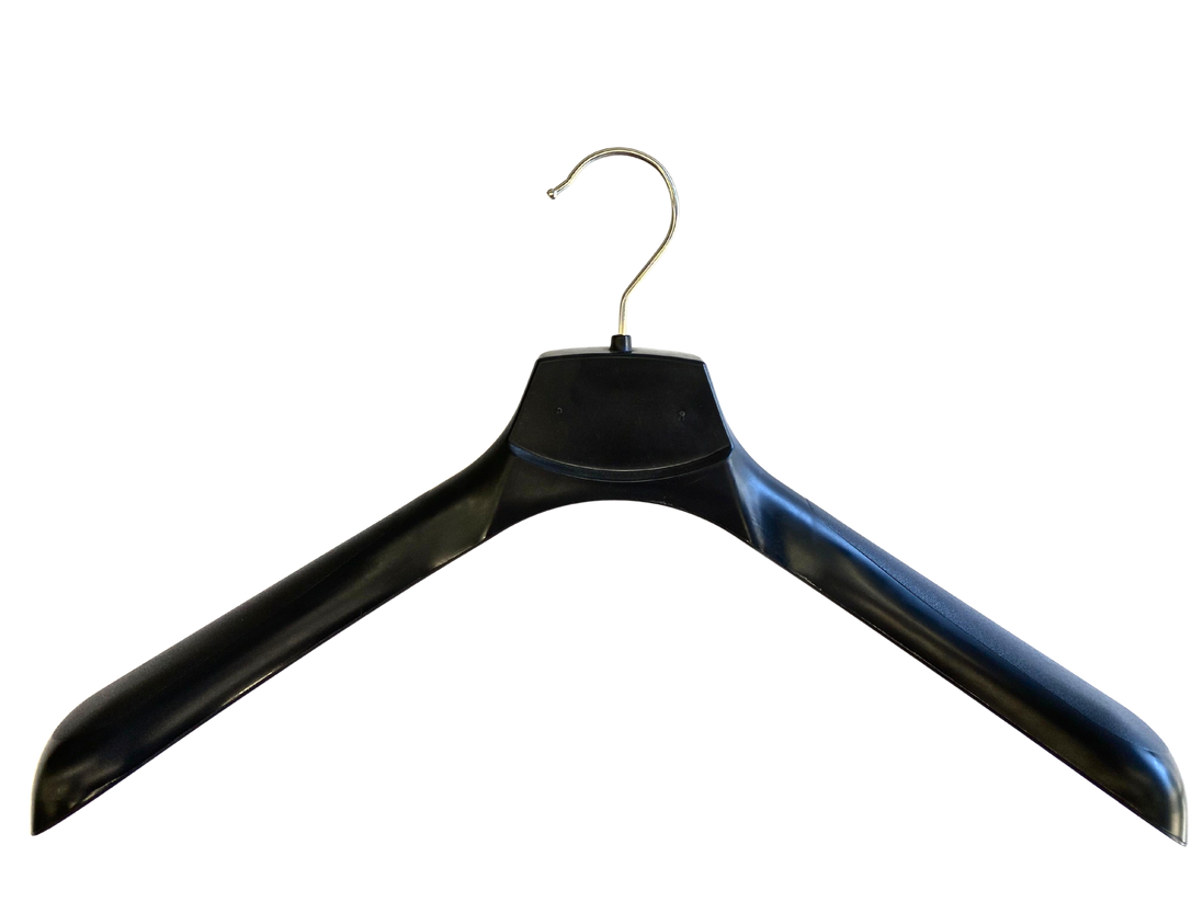 WIDE BLACK DISPLAY HANGER WITH CHROME HOOK