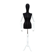 Women's Plastic Tailor Mannequin Fabric Head Wooden Sleeves