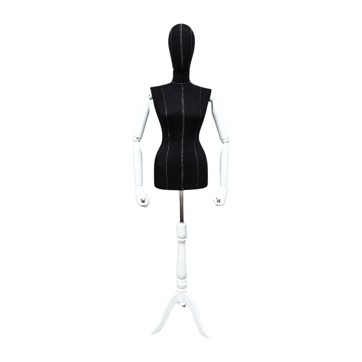 Women's Plastic Tailor Mannequin Fabric Head Wooden Sleeves