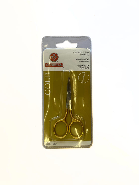 Mundial Gold Nail Scissors – 3 1/2" Curved Blade