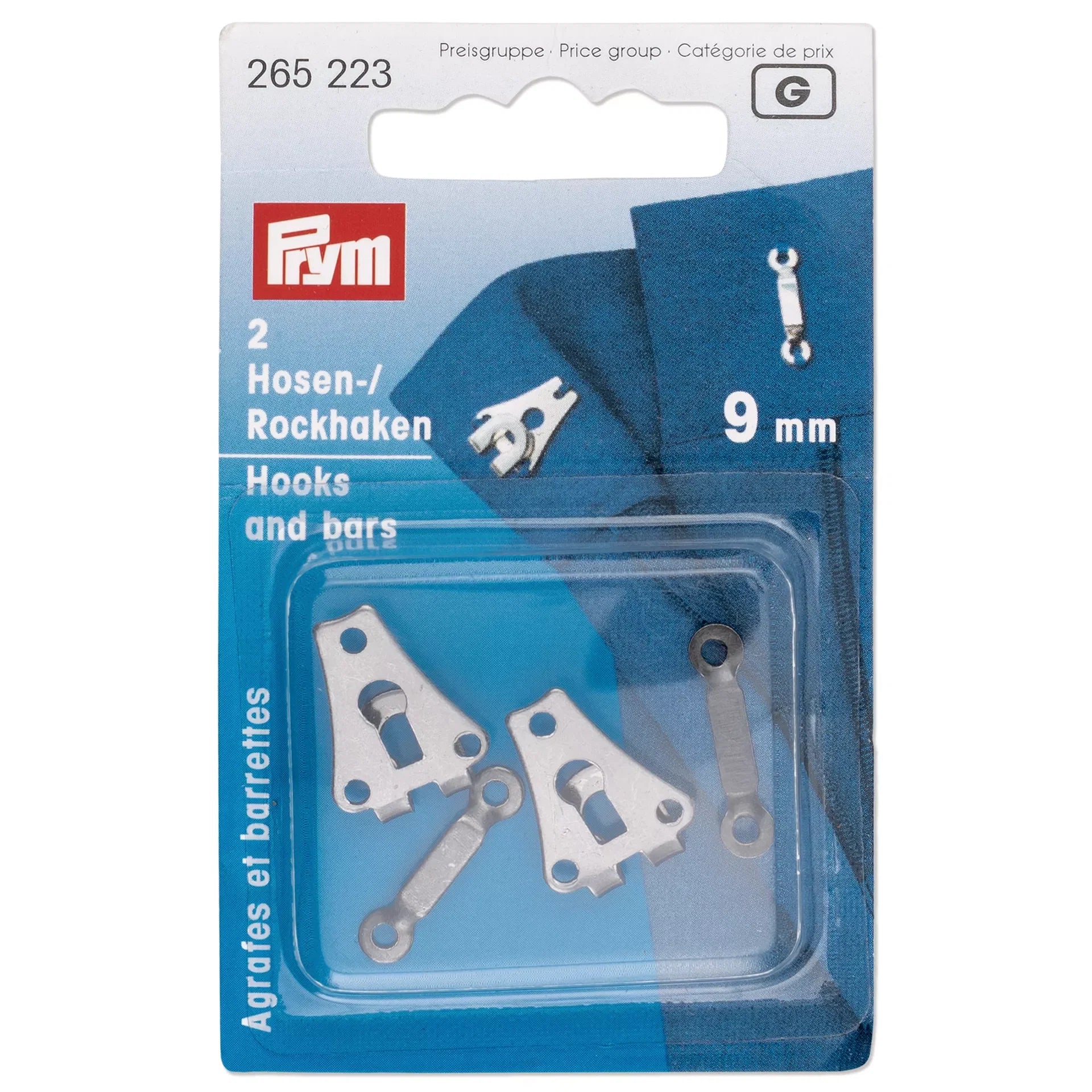 Prym Hooks and bars for trousers and skirts, 9mm