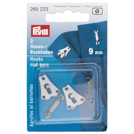 Prym Hooks and bars for trousers and skirts, 9mm