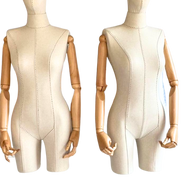 Women's Plastic Tailor Mannequin Fabric Head Wooden Sleeves