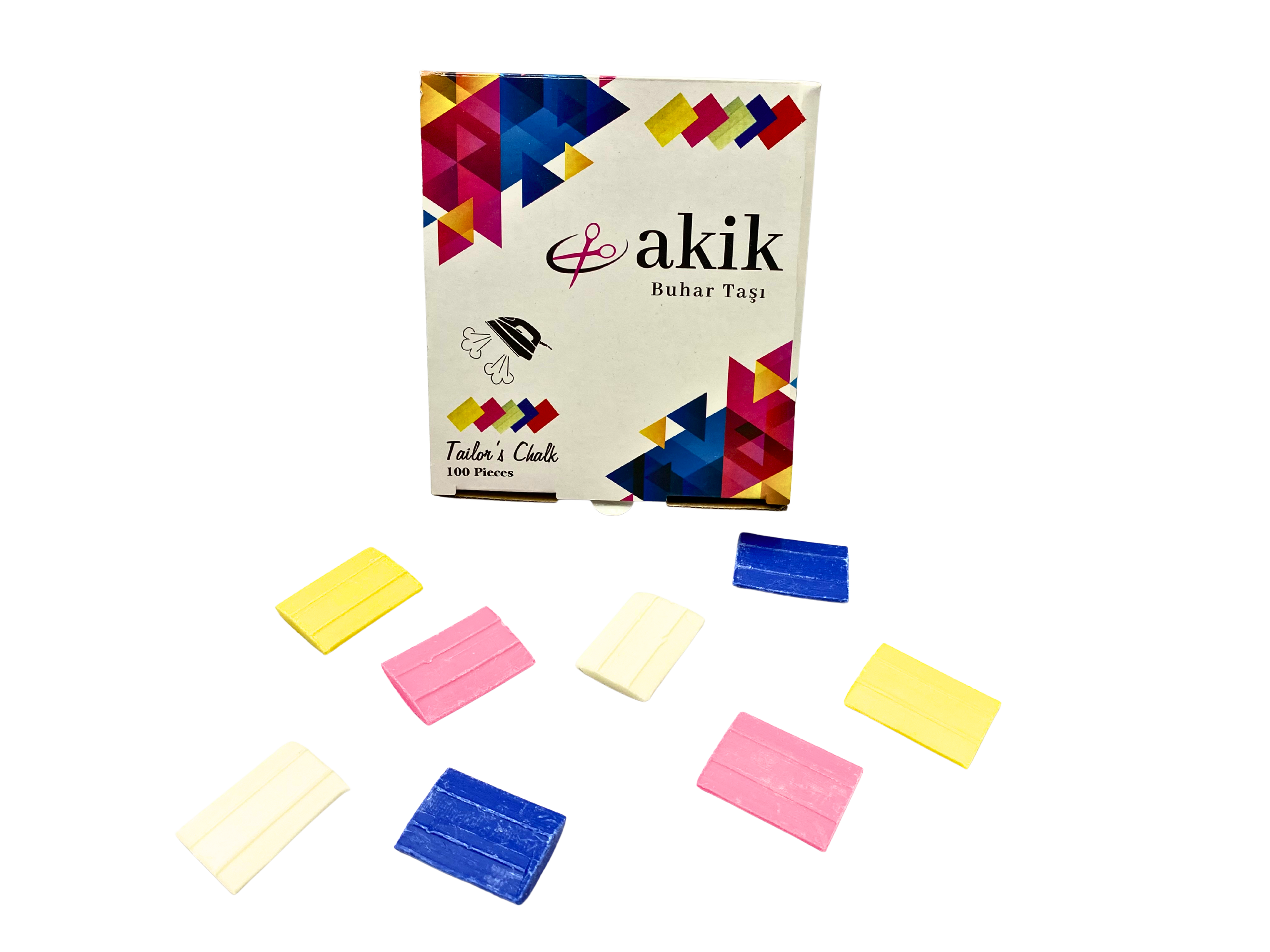 100 Pieces Colorful Tailor’s Chalk – Steam-Disappearing
