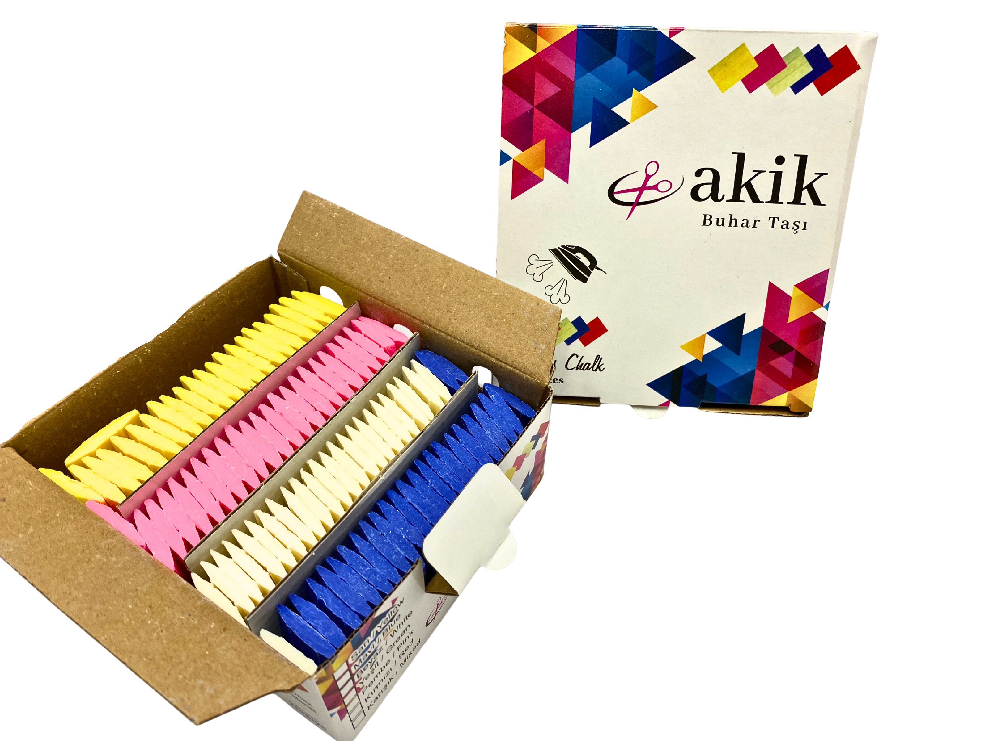 100 Pieces Colorful Tailor’s Chalk – Steam-Disappearing