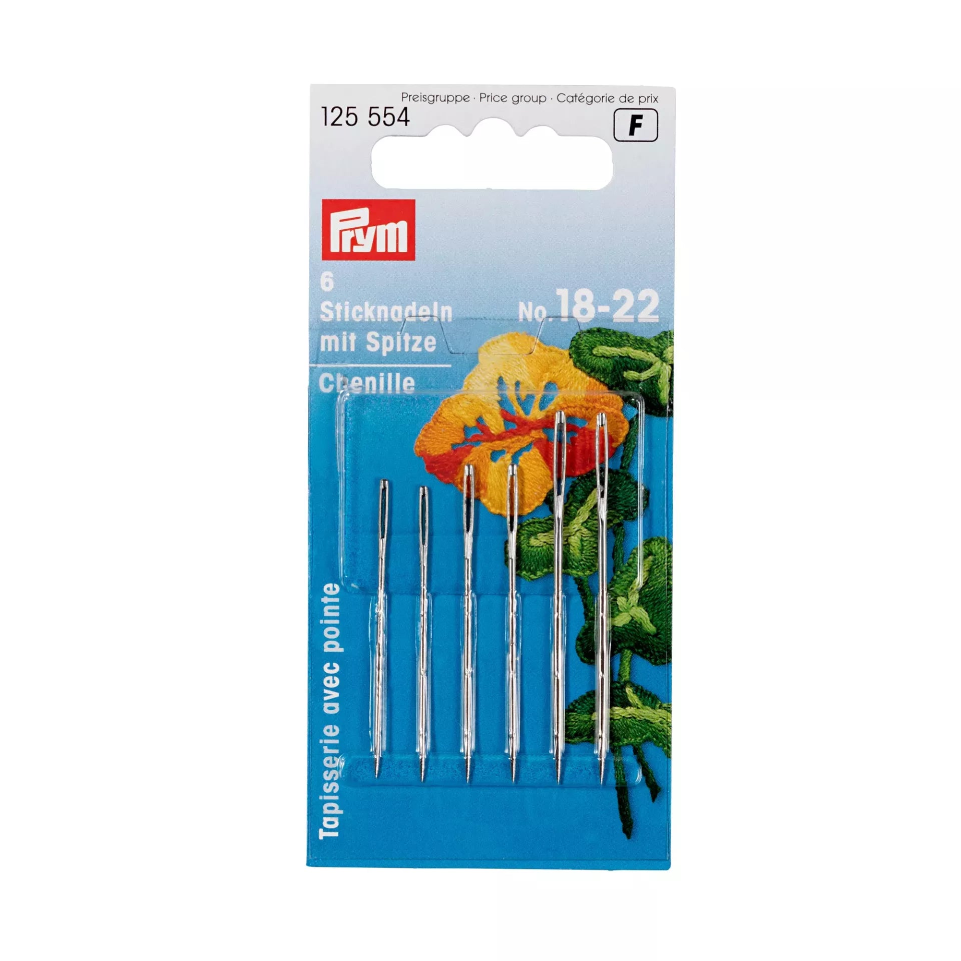 Prym Chenille needles with sharp point, No. 18-22, assorted