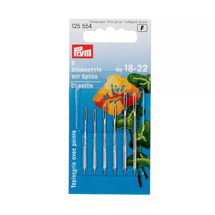 Prym Chenille needles with sharp point, No. 18-22, assorted