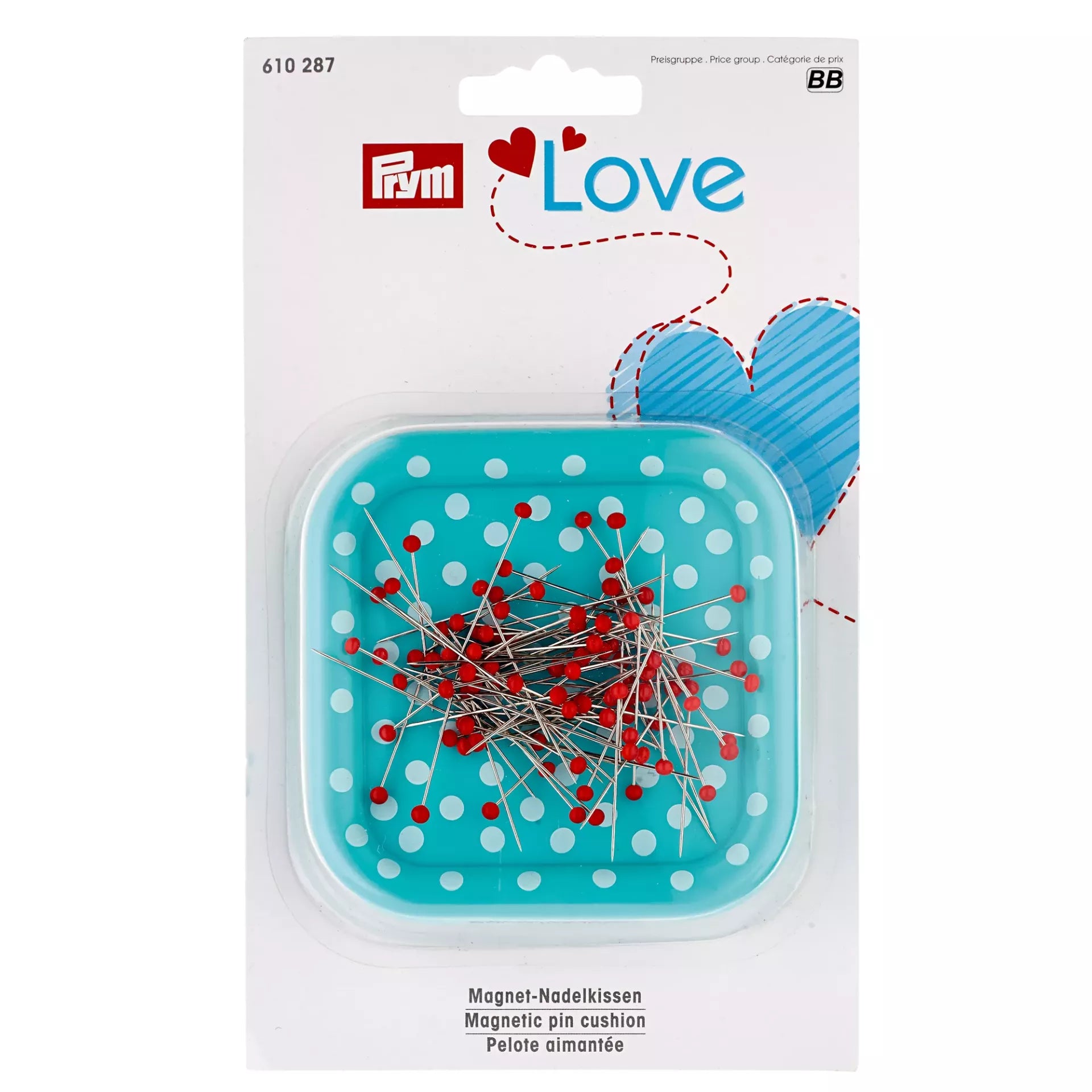 Prym Magnetic pincushion with glass-headed pins