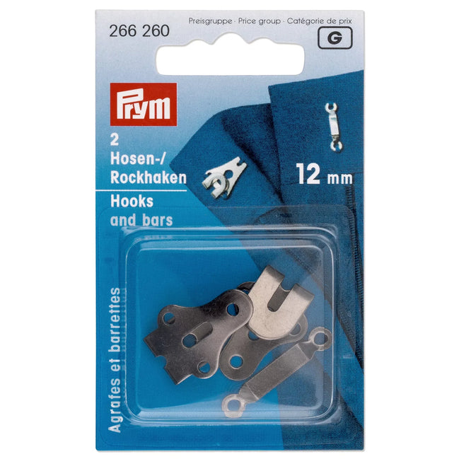 Prym Trouser hooks and bars, 12mm, black