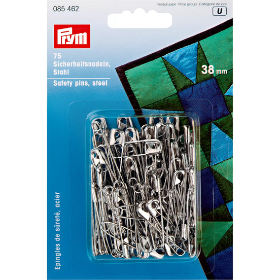 Prym Safety pins, 38mm, silver-colored, 75 items